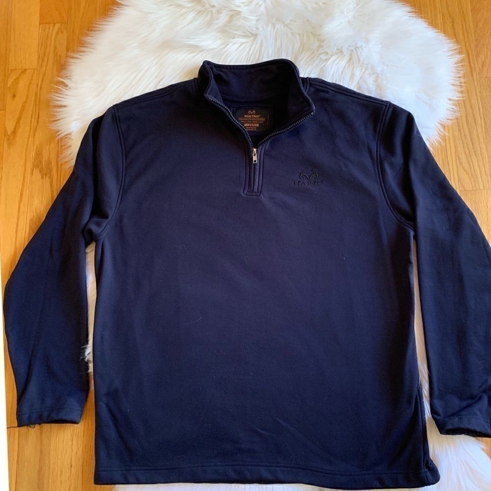 Men’s Realtree Navy 1/4 Zip Pullover Size Large